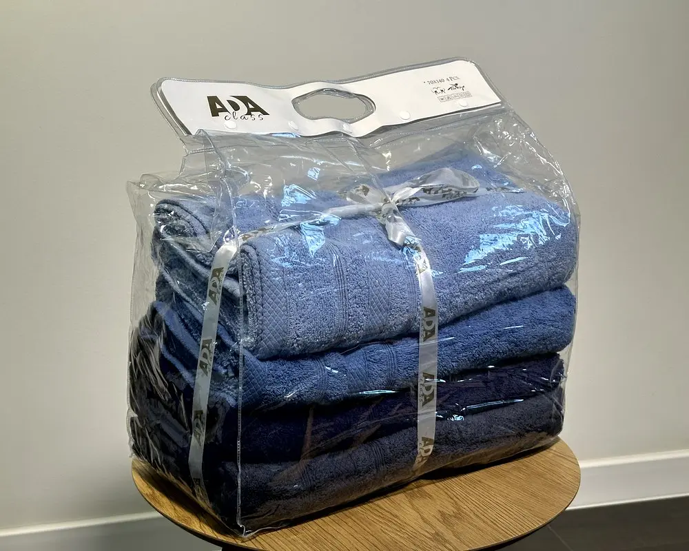 Набір махрових рушників 70х140 Ada Turkey 4 шт Blue - фото 3