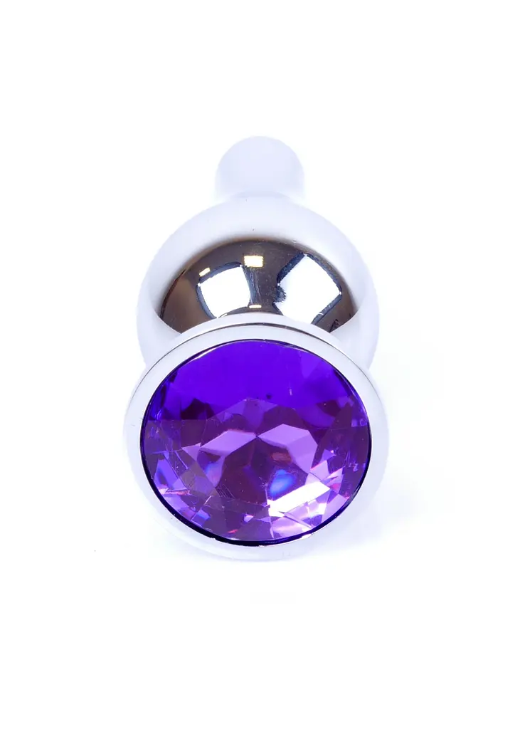 Анальна пробка - Jewellery Silver Long Plug Purple - фото 4