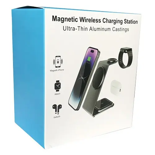 Зарядна станція 3IN1 M01 MagSafe Ultra-Thin (iPhone, iWatch, AirPods) 15W Original чорний - фото 2