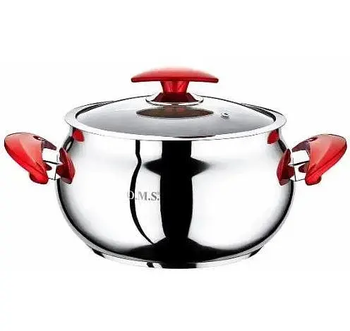 Каструля зі скляною кришкою OMS Ball-Shaped 2032-30 30 см 13.5 л сіра