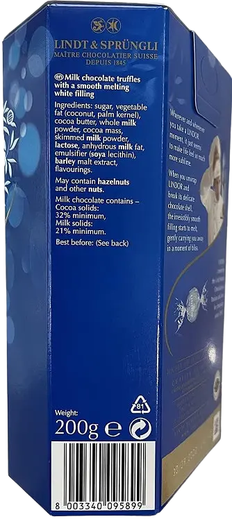 Шоколадні цукерки Lindt Lindor Milk White Limited Edition, 200г - фото 3