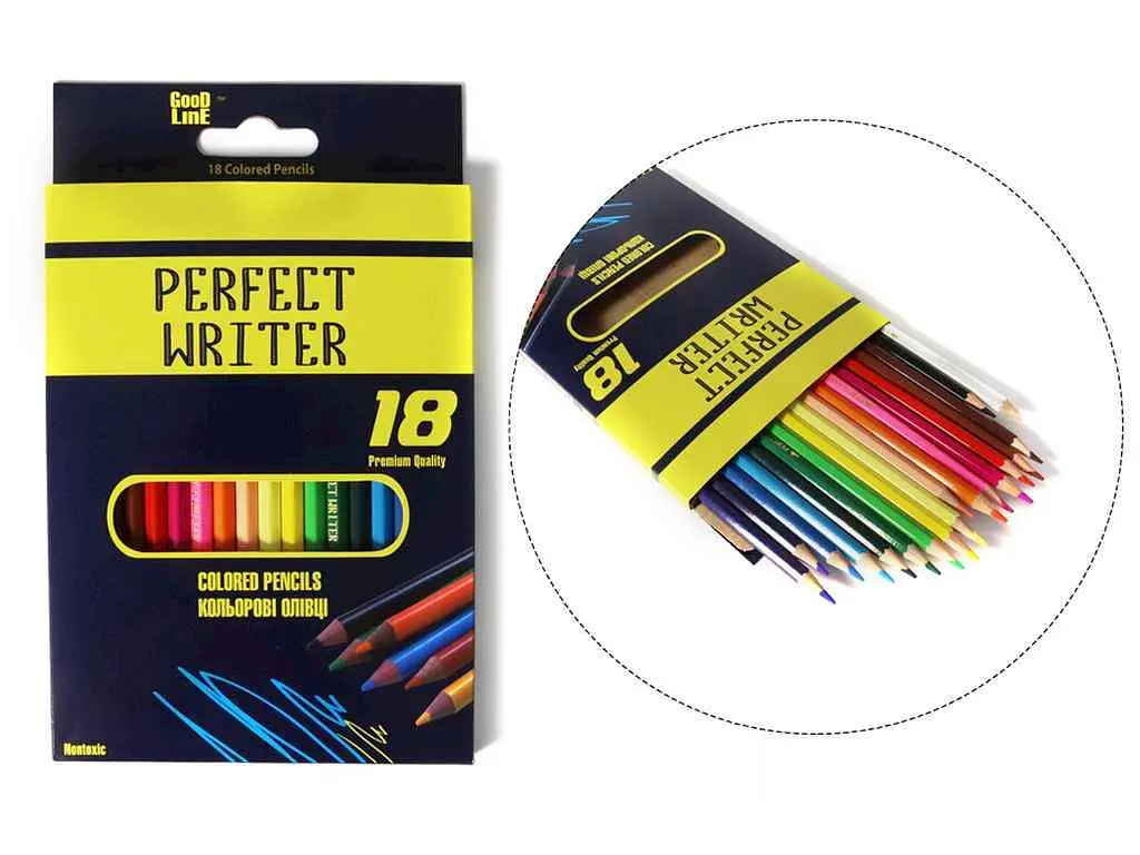 Олівці кольорові GOOD LINE 18кол. "Perfect Writer" шестигранні
