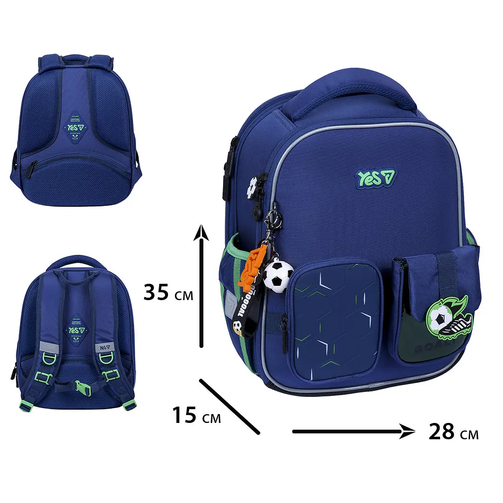Рюкзак каркасний "Yes" H-100S Football Fan 2від.,2карм. №550219 - фото 2