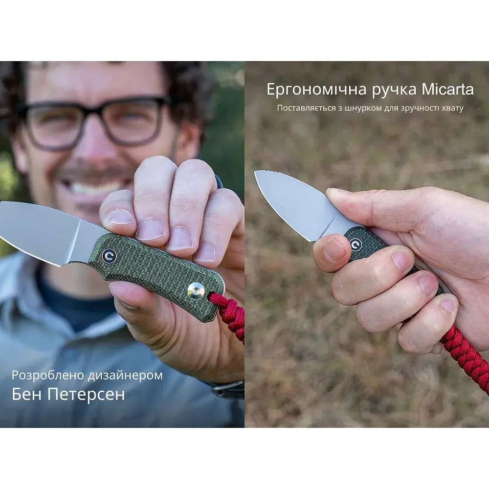 Ніж Civivi Baby Banter Fixed Blade, Green Micarta, Satin (C23045-2) - фото 12