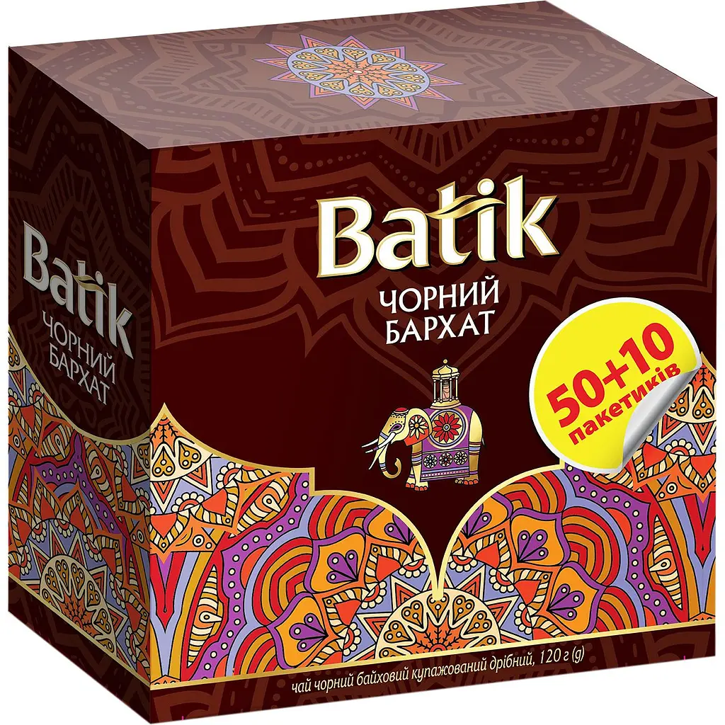 Чай чорний Batik Чорний бархат купажований 120 г (60 шт. х 2 г) - фото 4
