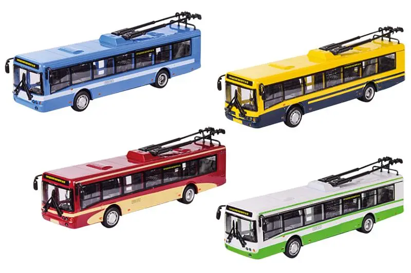 Іграшковий тролейбус 1:72 Автопром металевий 6407ABCD, 4 кольори, коробка 20x6x8 см - фото 2