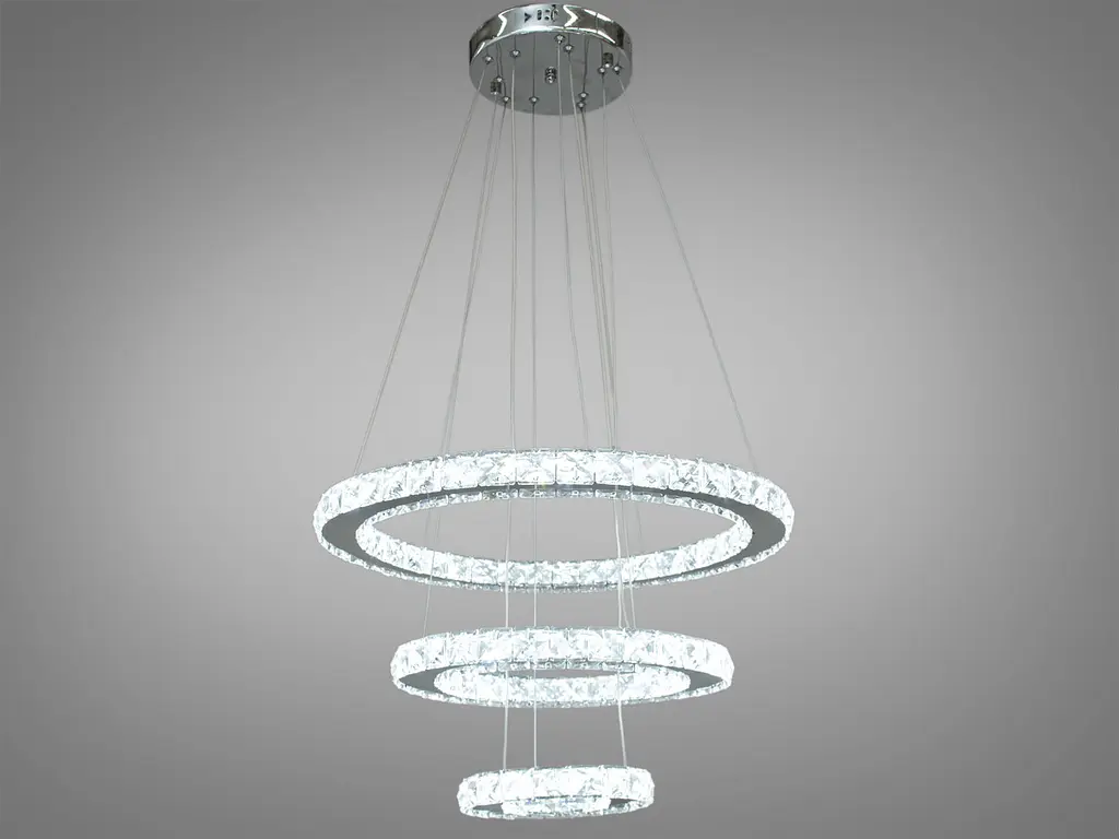 Кришталева світлодіодна LED люстра для високих стель Diasha 7201-6AS - фото 3