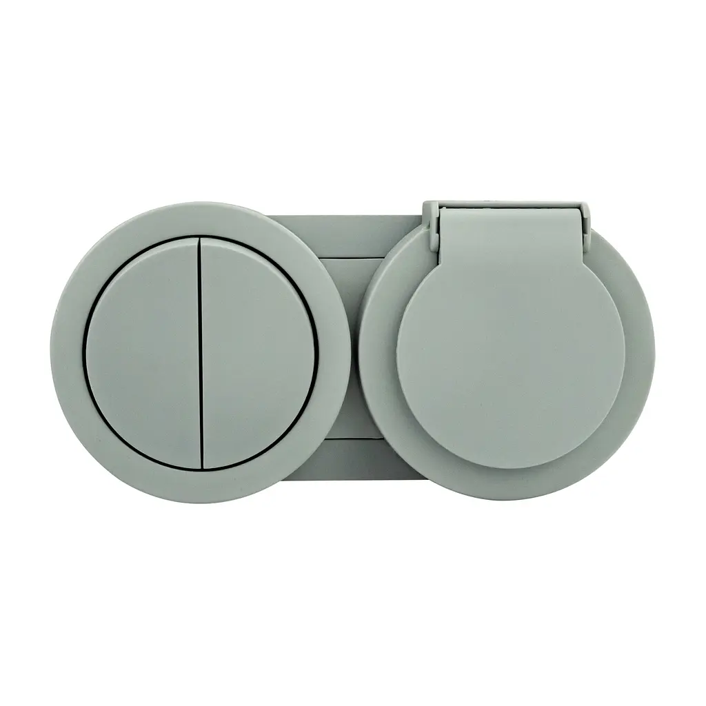 Розетка Ovivo Electric xOne з заземленням та кришкою + вимикач 2-й сірий - фото 3