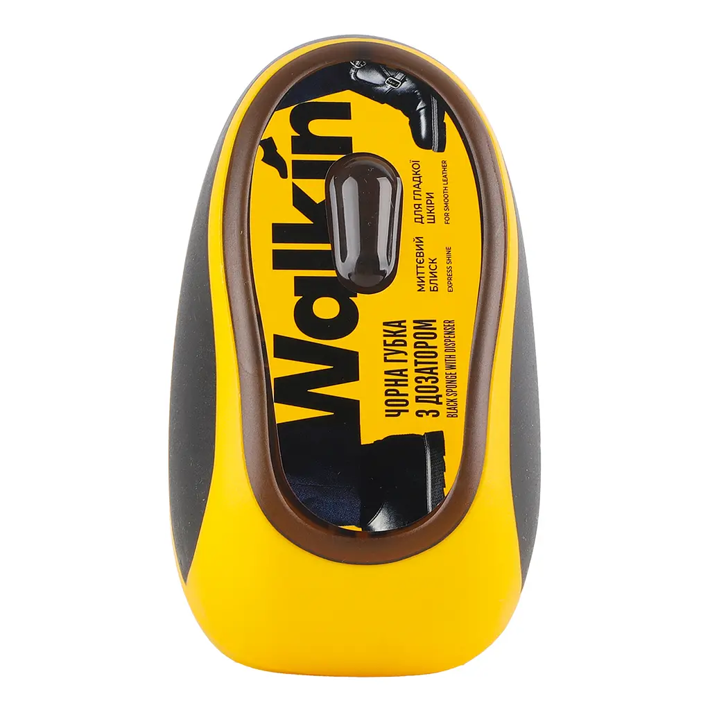 Губка з дозатором для взуття з гладкої шкіри Walkin чорна - фото 2