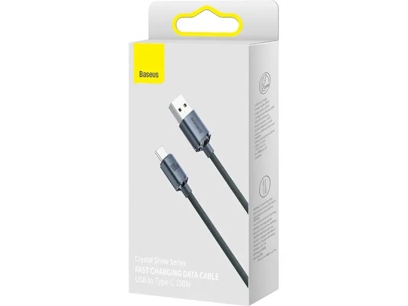 Кабель USB Type-C BASEUS Crystal Shine Series Fast Charging Data Cable USB to Type-C 100W 1.2m Black (CAJY000401) - фото 8