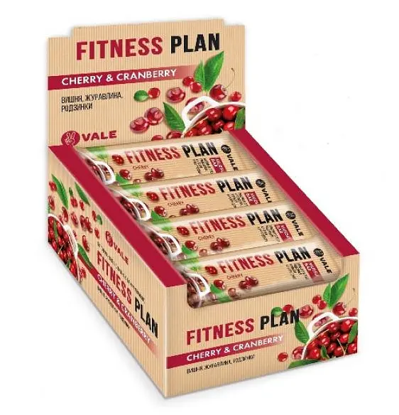 Fitness Plan Muesli Bar — 30 × 30 г Cherry Cranberry