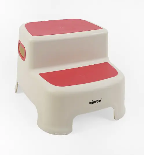 Подставка для ног детская на две ступени BM-68627 Bimbo 28*30*25 см. антискользящая накладка красная - фото 3