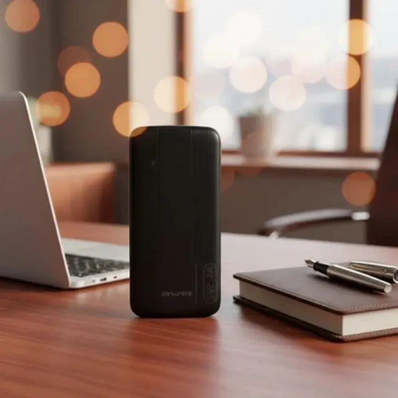 Батарея універсальна AWEI 10000mAh P20K, 12W, Black (6954284009744) - фото 8