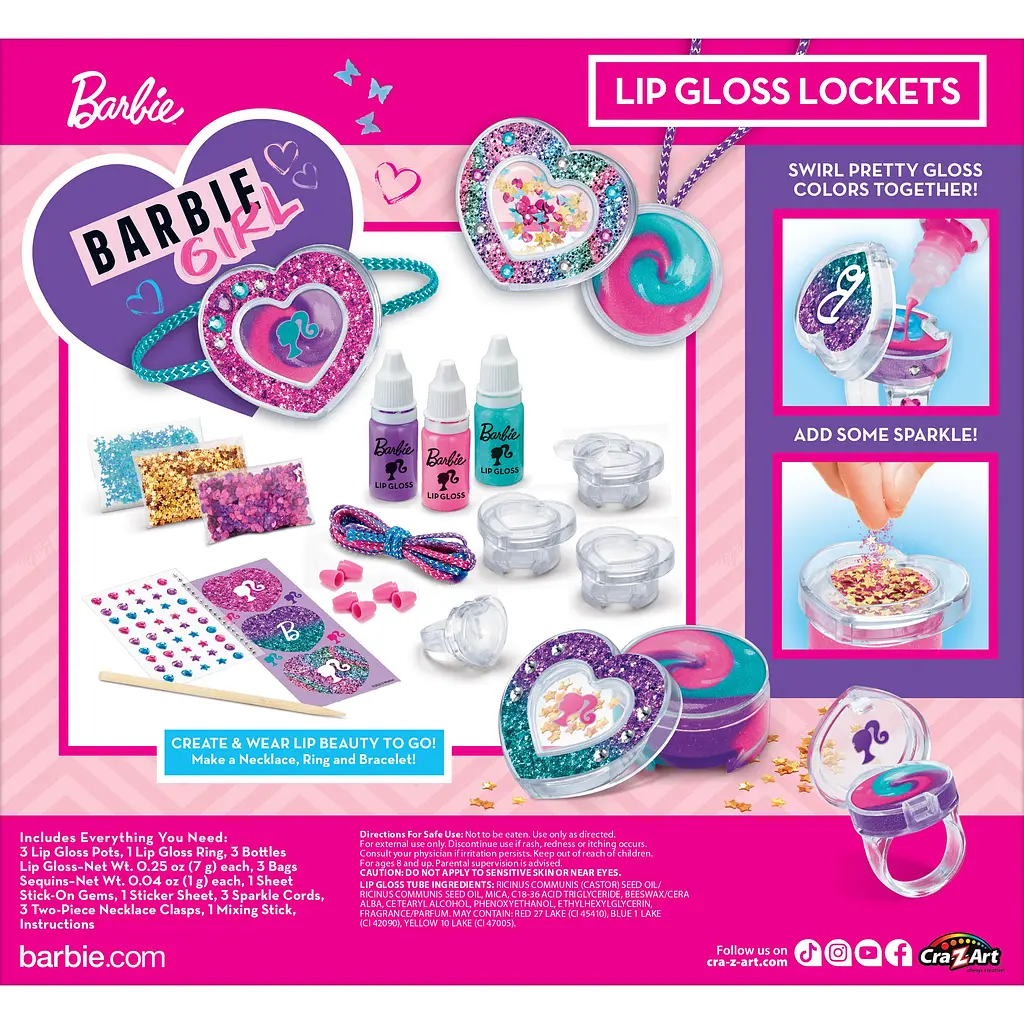 Набор детской косметики Cra-Z-Art Barbie Sparkle Lockets (34068CRA) - фото 2