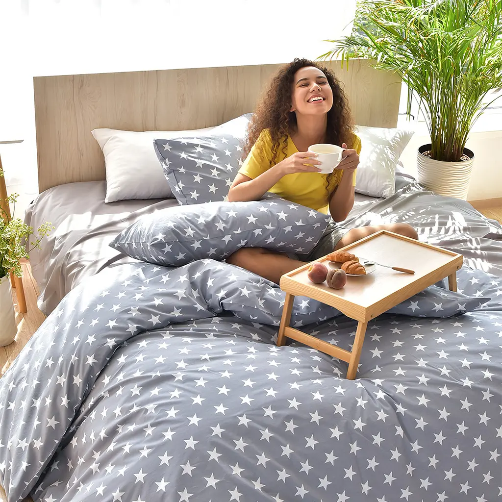 Комплект постільної білизни Ideia StarDreams, євростандарт, сірий (8-33288) - фото 5
