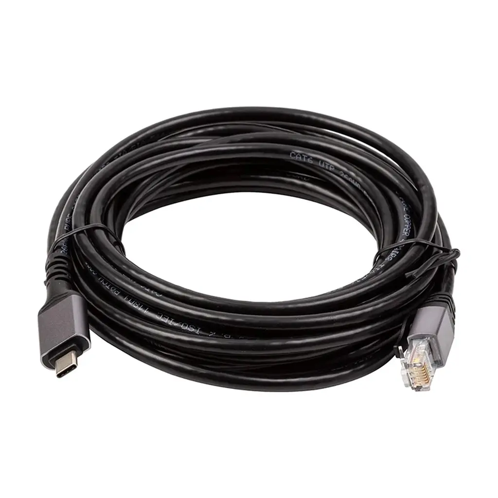 Кабель для передавання даних PowerPlant USB-C to RJ45 Ethernet 5.0m (CA914944) - фото 2
