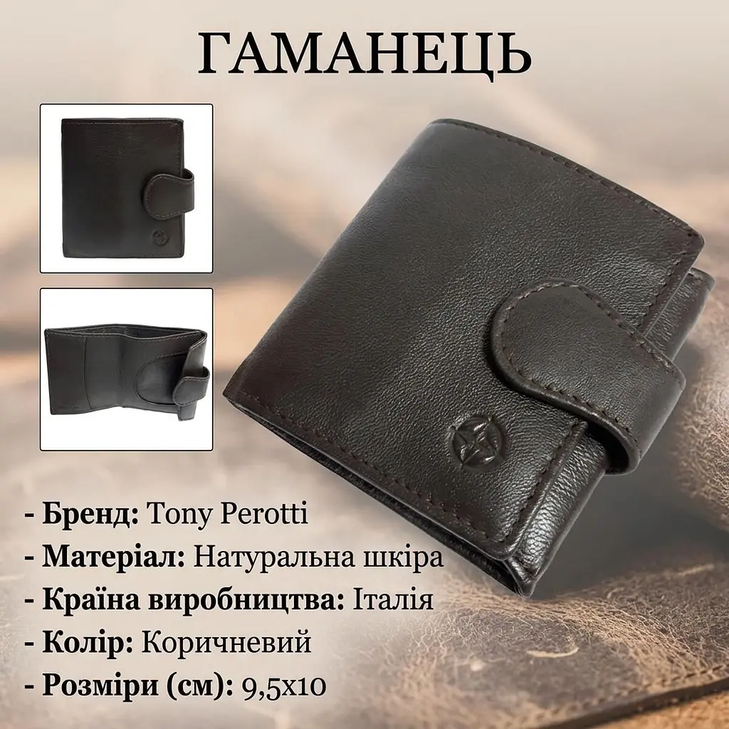 Жіноче портмоне Tony Perotti натуральна шкіра Cortina 5037 moro (90187) темно-коричневе - фото 3