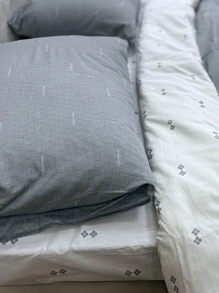 Комплект постільної білизни Ecotton двоспальний Сімейний сіра Полоса 21205 (23743) - фото 4