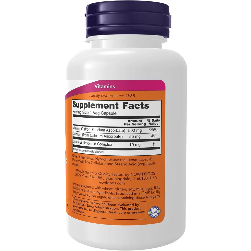 Вітамін С-500 Now Foods Аскорбат кальцію-С 100 капсул - фото 2