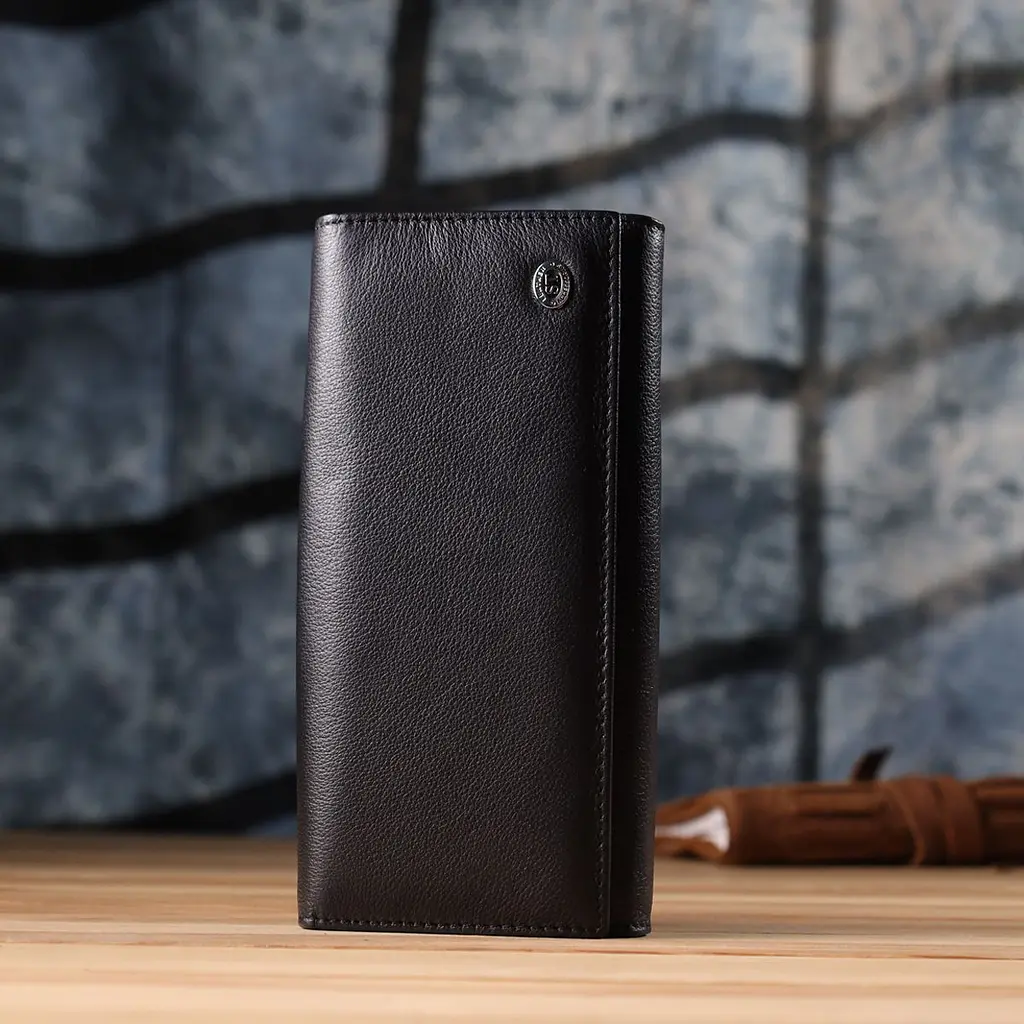Солідний жіночий гаманець із натуральної шкіри ST Leather 23088 чорний - фото 10