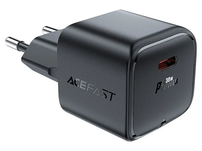 Мережевий зарядний пристрій Acefast A77 Mini PD30W GaN Black (6974316282662) - фото 4