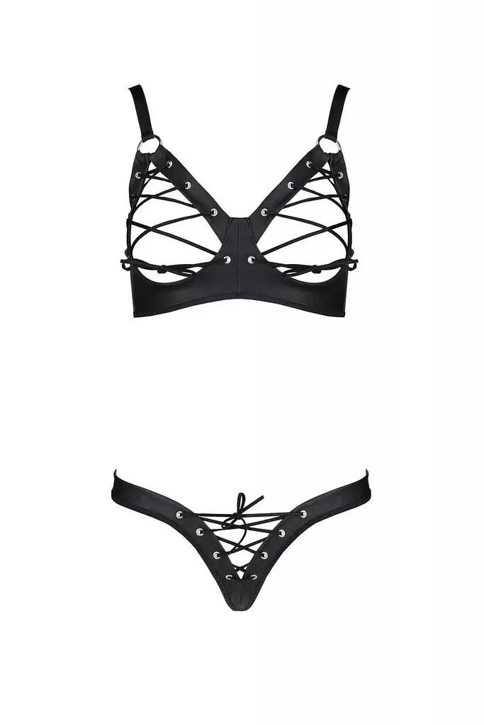 Комплект из экокожи Passion Celine Bikini black 4XL/5XL - фото 3