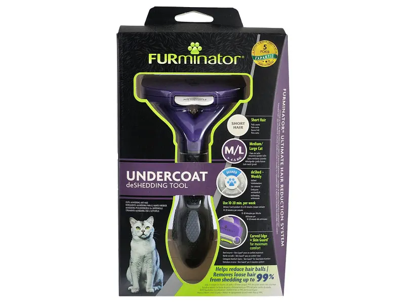 Фурмінатор для тварин FURminator для котів з короткою шерстю розмір M-L (4048422141259) - фото 2