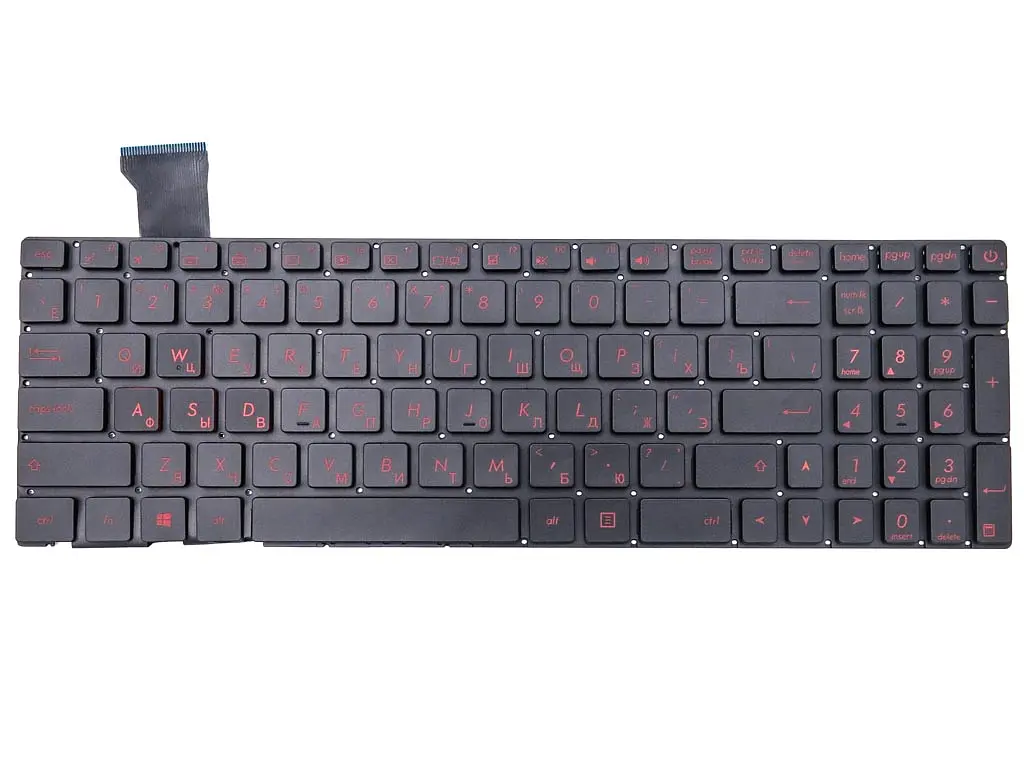 Клавіатура для ASUS ROG GL752, GL752V, GL752VL, GL752VW, GL752VWM (RU Black без рамки з підсвічуванням) - фото 3