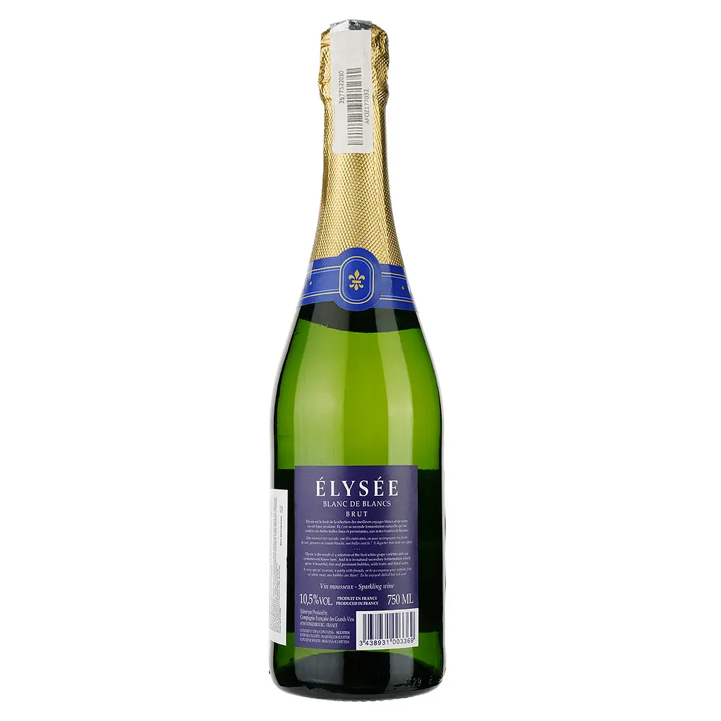 Вино ігристе Elysee Blanc De Blancs Brut, біле, брют, 0,75 л - фото 2