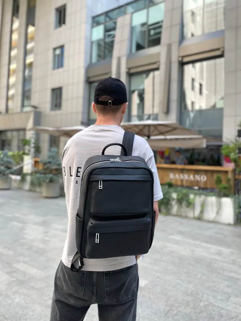 Чоловічий шкіряний рюкзак для ноутбука і подорожей Tiding Bag SB-133863 чорний - фото 6