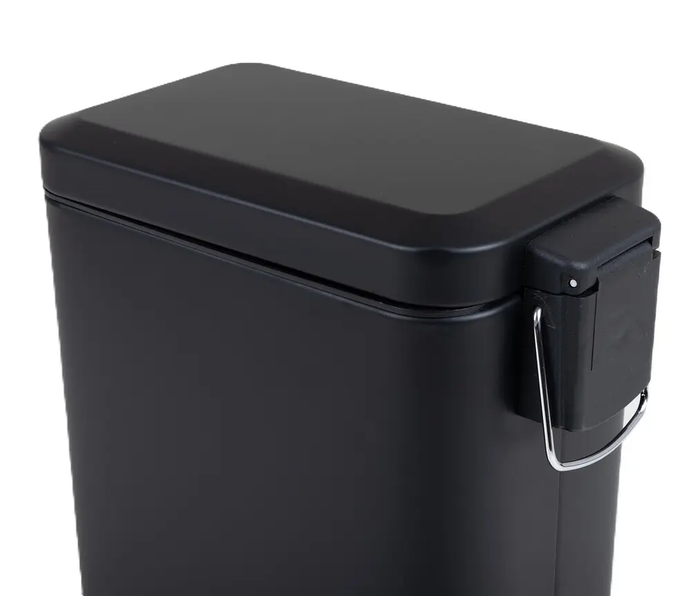 Відро для сміття Zerix Sansa-TC0105 5 л з плавним закриттям прямокутне Black ZX5894, Чорний матовий - фото 7