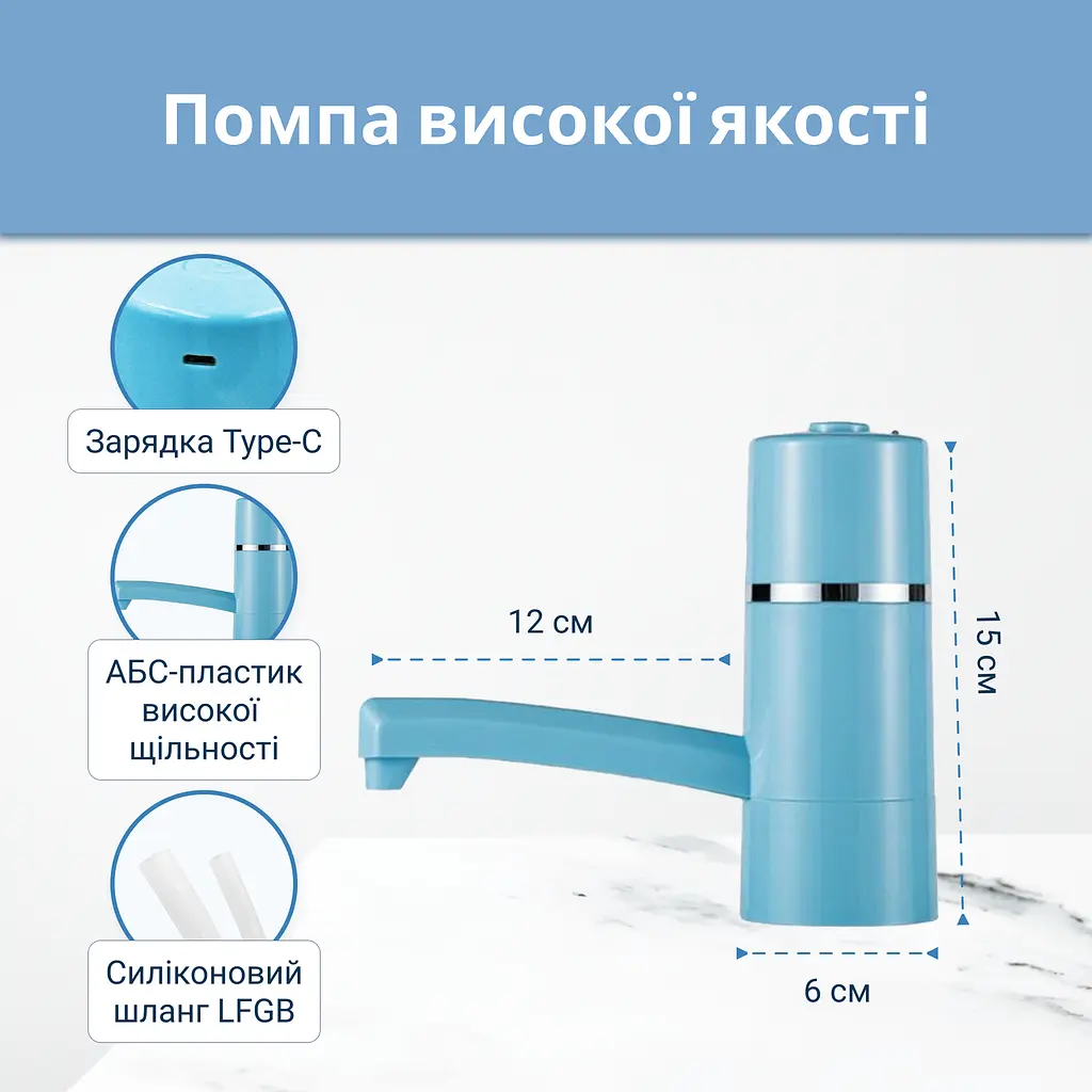 Електрична помпа для води ViO E4, блакитна - фото 8