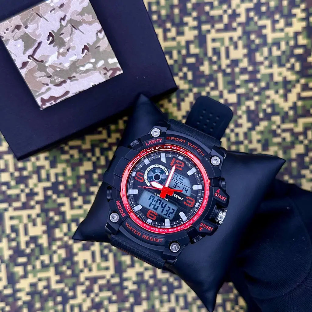 Чоловічий наручний годинник 012RD Black-Red Patriot acs0030993 - фото 3