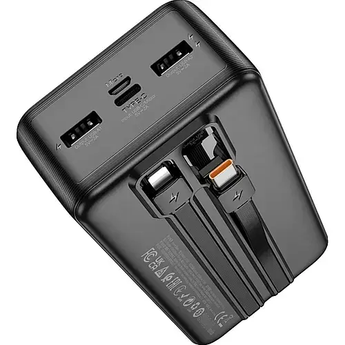 Портативна батарея Power Bank Hoco J118B Speed Energy with cable 30000mAh Black - фото 2