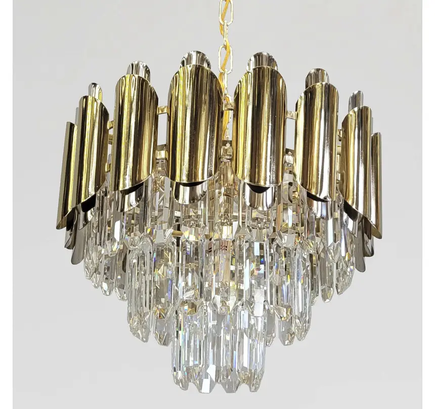 Компактна каскадна кришталева люстра Artlight 88128/400, золото, 6 ламп E14, Ø40,4 см, від 6-15 м² - фото 5