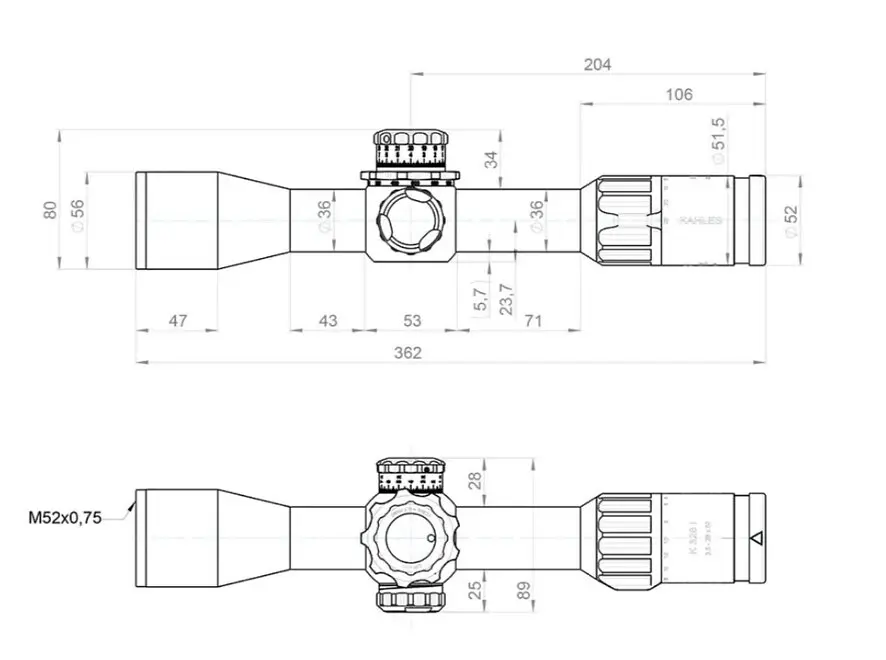 Оптический прицел KAHLES K328i DLR CCW 3.5-28x50 (36 мм) illum. Skmr4+ w-left FFP - фото 3