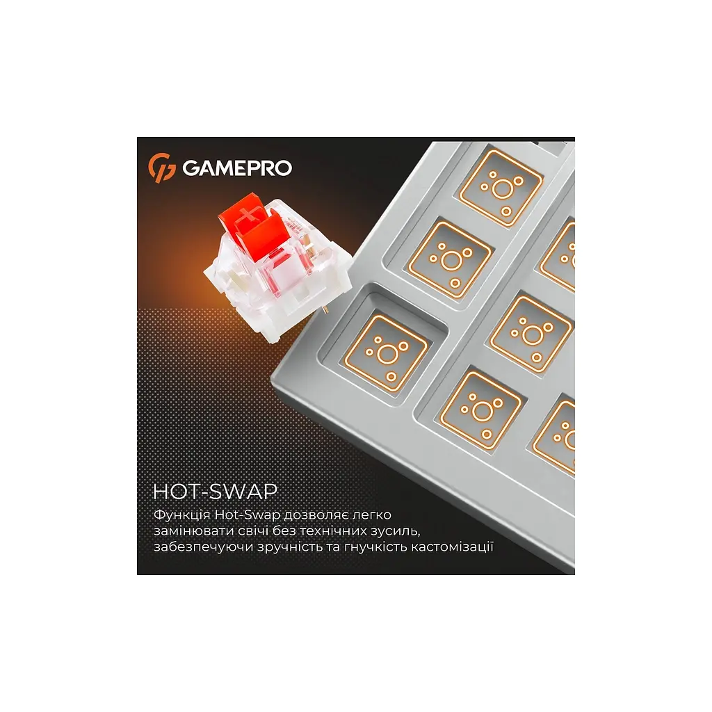 Клавиатура GamePro Genesis Joker Pro MK124G Pro Outemu Red Switch Wireless/Bluetooth/USB UA Gray (MK124G Pro) - фото 11
