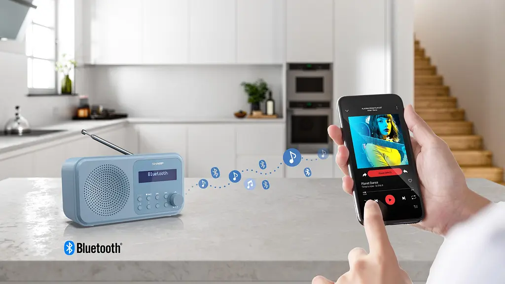 Радіоприймач портативний Sharp DRP420BL Blue DAB+, FM, Bluetooth, батарейки, мережа - фото 9