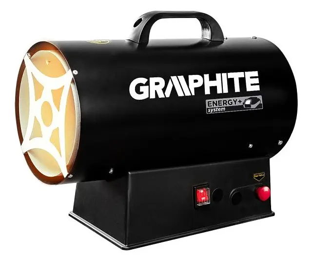 Теплова гармата газова Graphite акумуляторна 15 кВт, площа обігріву 50 кв.м., підлоговий, чорний (58GE100)