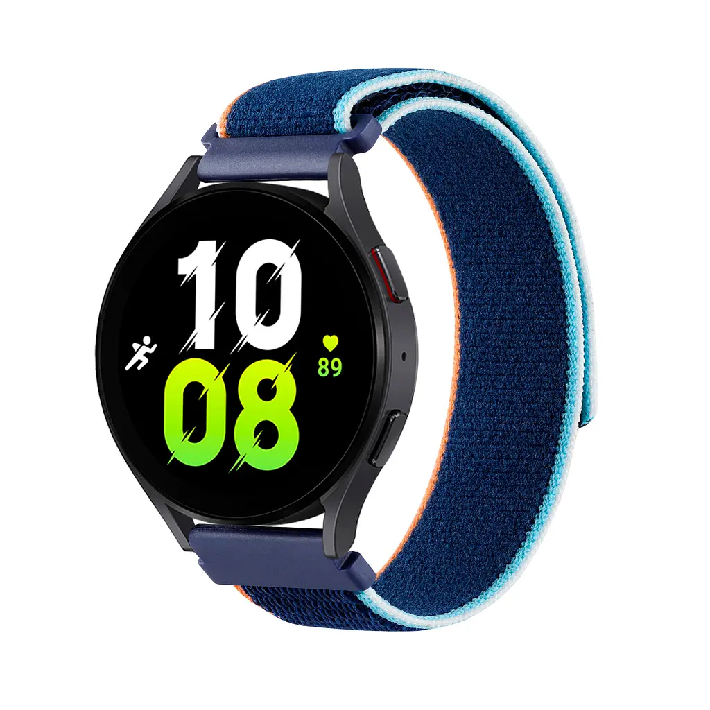 Ремінець для Samsung Gear S3 Classic - синьо-жовтогарячий Watchbands NormalCloth ширина кріплення 22мм нейлоновий (W21-7WB23211721) - фото 3