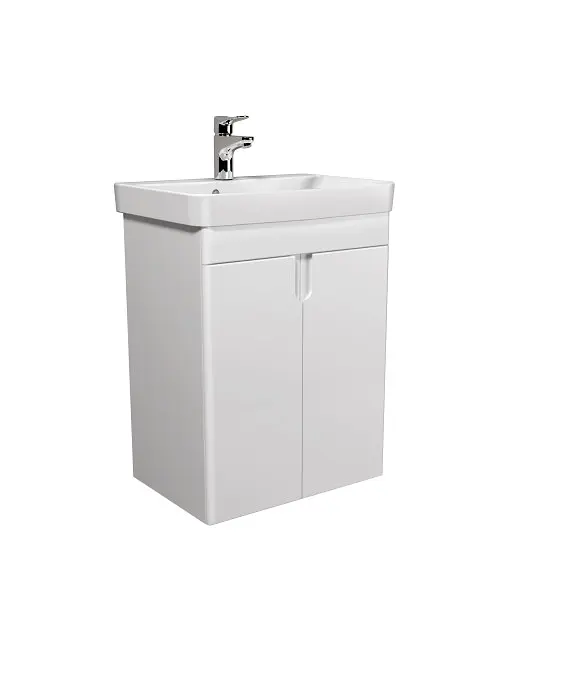 Тумба Мойдодир Simple White 55-U з умивальником River 55 Білий універсальна Білий - фото 3