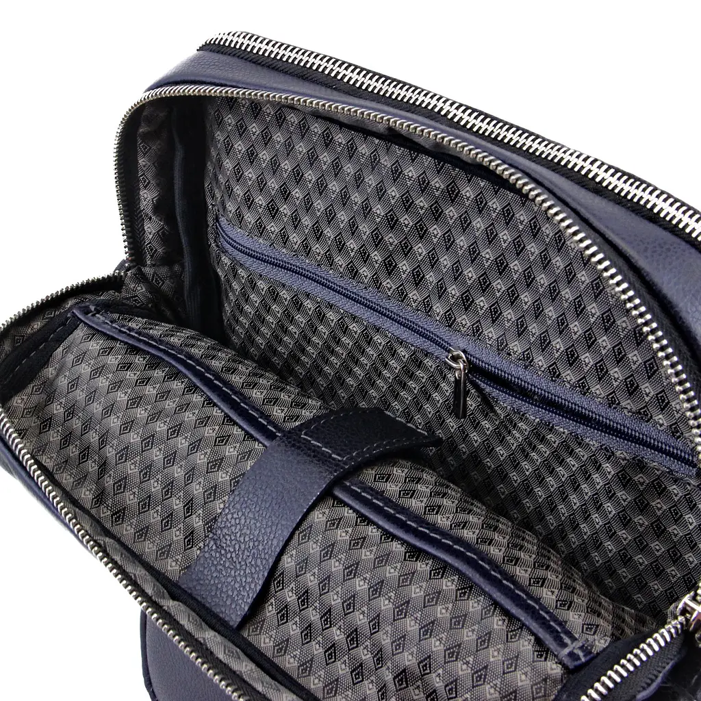 Сумка мужская кожаная кроссбоди Tom Stone 802 BL синяя - фото 4