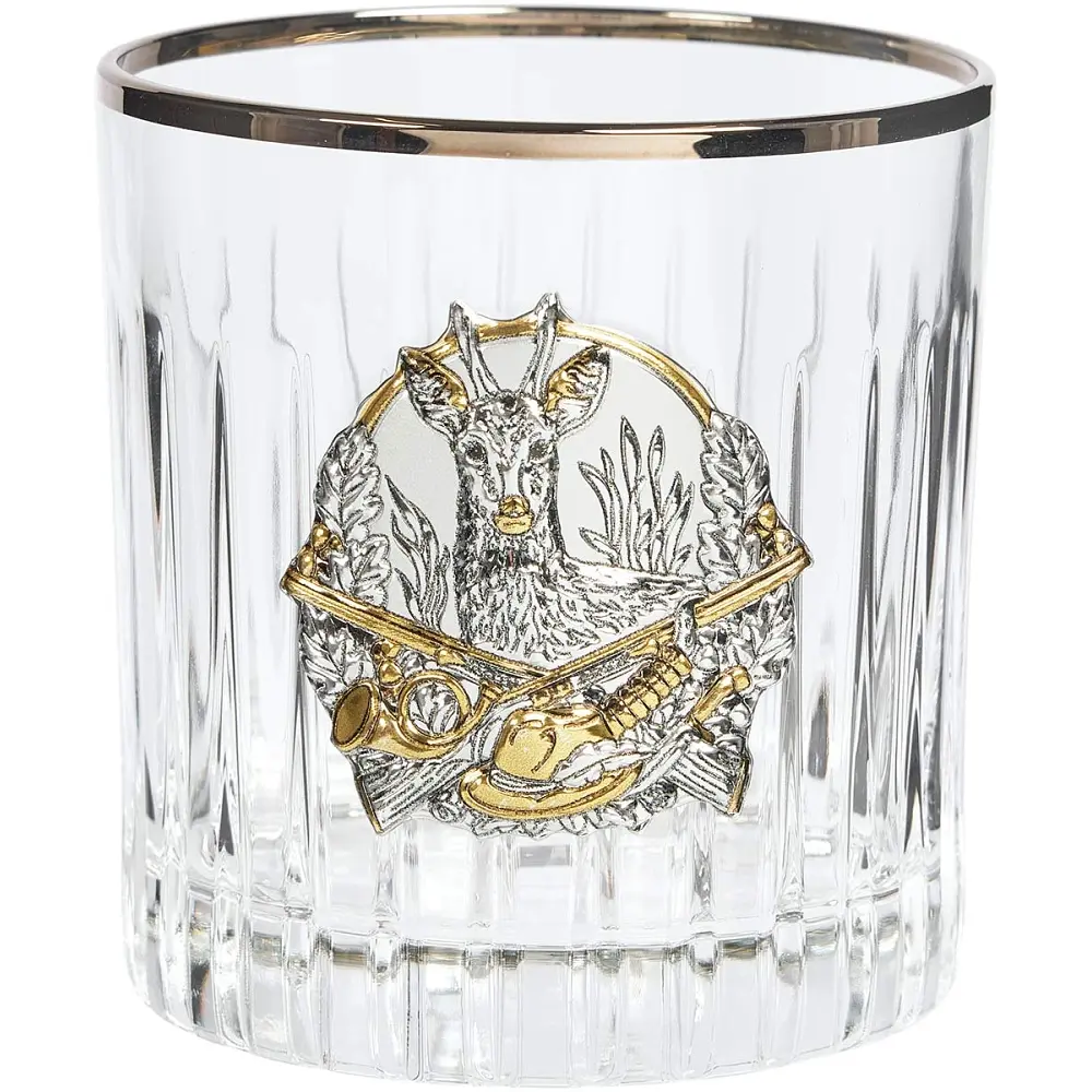 Подарочный набор стаканов для виски Boss Crystal "Охота" с золотыми накладками - фото 6