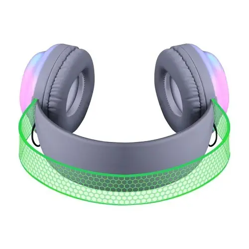 Навушники бездротові Defender FreeMotion B651, White/Grey, Bluetooth, Mini jack 3.5 мм, USB-C, мікрофон, 32 Ом, 105 дБ, RGB-підсвічування, радіус дії до 10 м, час роботи до 14 год (63651) - фото 5