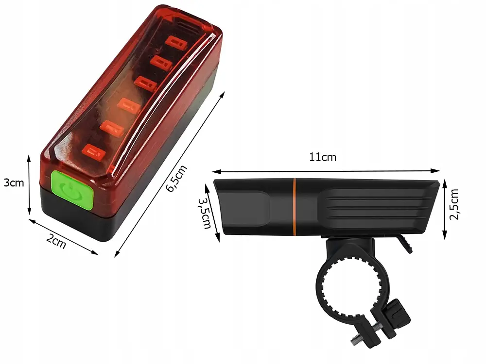 Велофонарь + габарит QX-T3206 (2xXML-T6 + габарит-6SMD) + PowerBank + microUSB (3 режима и 4 режима) - фото 6