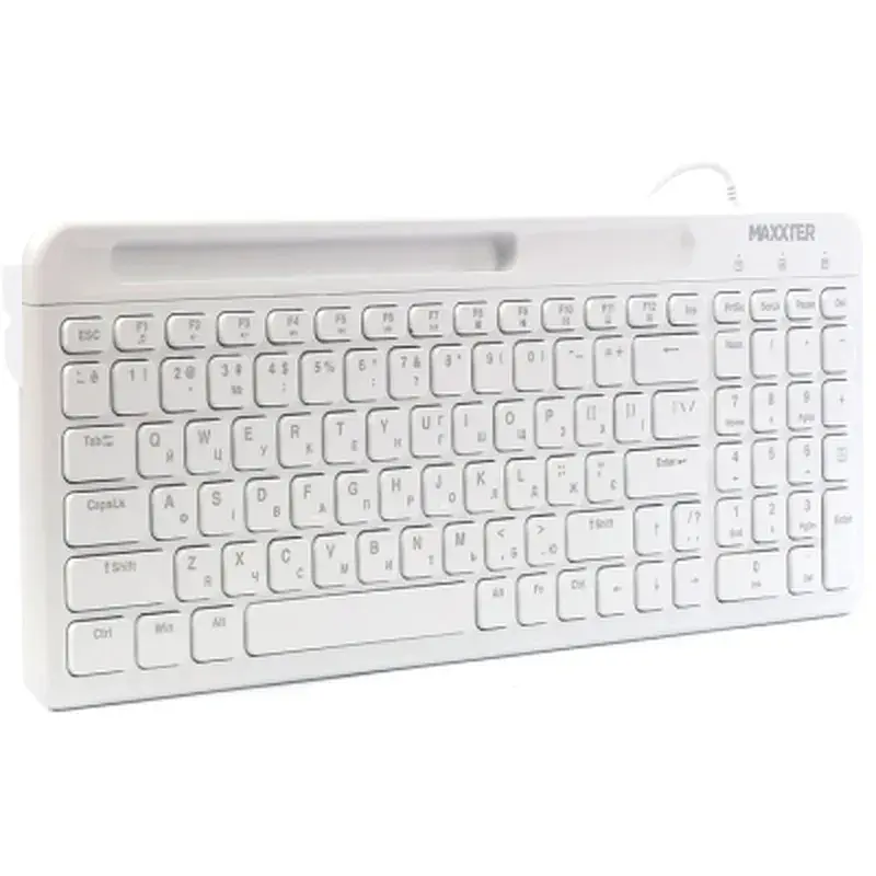 Клавіатура Maxxter KB-01W-UA USB White (KB-01W-UA) - фото 3