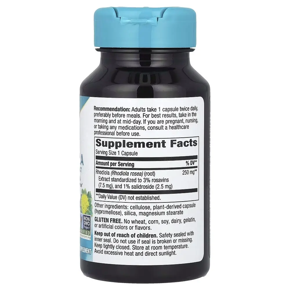 Родіола рожева Nature's Way Rhodiola 250 mg, 60 вегакапсул для підтримки енергії та когнітивних функцій - фото 2