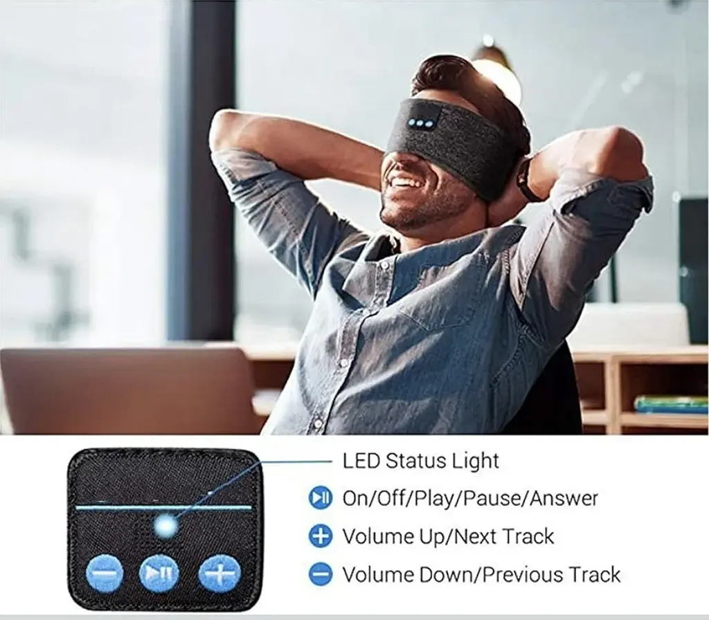 Bluetooth-пов'язка з навушниками 5.4 для спорту та сну - фото 3