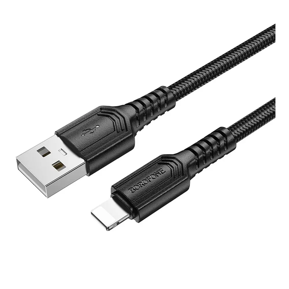 Кабель синхронізації Borofone BX116 Fast charging 2.4A USB to Lightning 1 м Black (37161_3610587) - фото 3