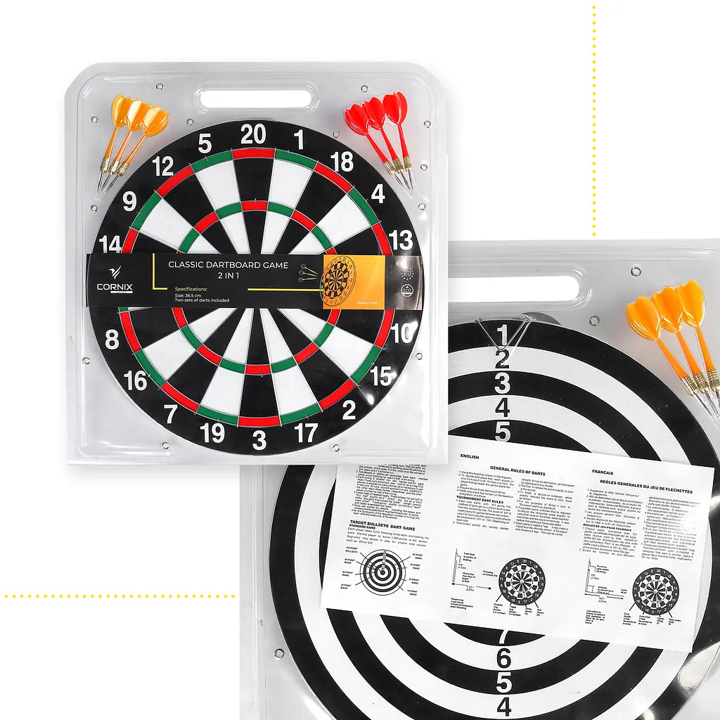 Дартс класичний Cornix Dartboard Game 2 в 1 36.5 см + 2 комплекти дротиків XR-0391 - фото 3